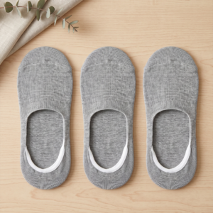 Erkek Bambu Yazlık Babet Çorap Gri Renkli (3'lü Paket)