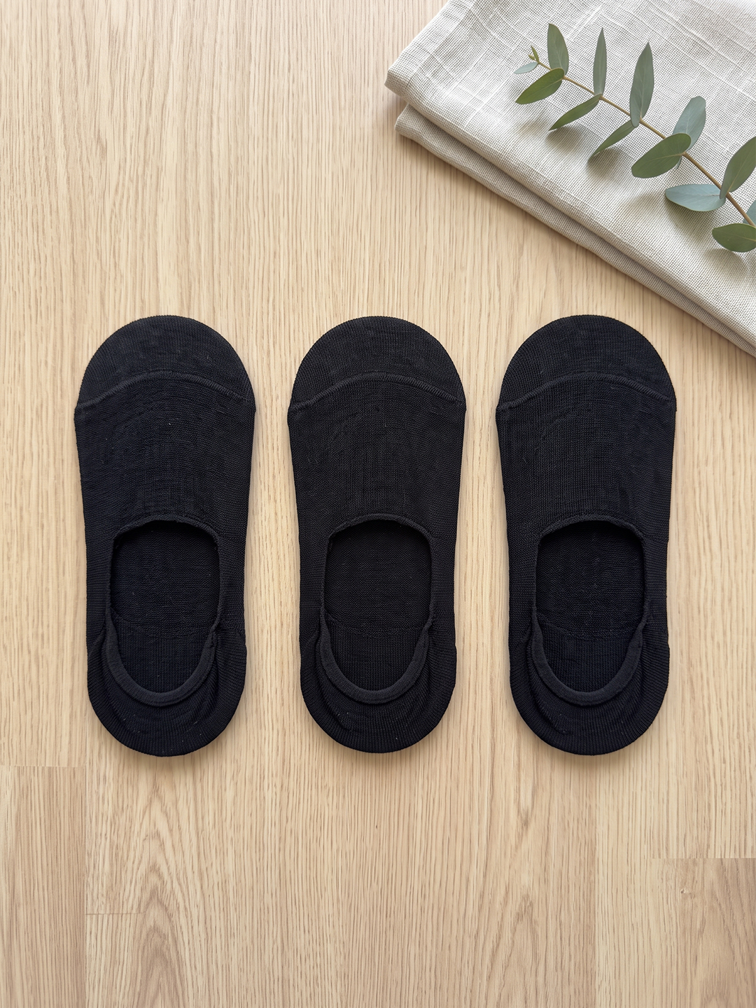 Kadın Bambu Yazlık, Terletmeyen Babet Çorap Siyah (3'lü Paket)
